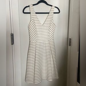 Aqua white & black flare dress